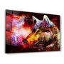 Other wall decoration - Abstract Colorful Wolf | Glass Wall Art - ARTDESIGNA