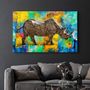 Other wall decoration - Abstract Rhino V2 | Glass Wall Art - ARTDESIGNA