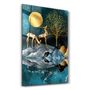 Autres décorations murales - Abstract Deer & Birds V2 | Glass Wall Art - ARTDESIGNA