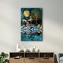 Autres décorations murales - Abstract Deer & Birds V2 | Glass Wall Art - ARTDESIGNA