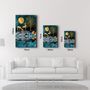 Autres décorations murales - Abstract Deer & Birds V2 | Glass Wall Art - ARTDESIGNA