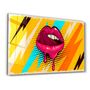 Other wall decoration - Abstract Pink Lips | Glass Wall Art - ARTDESIGNA