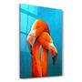 Other wall decoration - Orange Flamingos | Glass Wall Art - ARTDESIGNA
