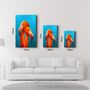 Other wall decoration - Orange Flamingos | Glass Wall Art - ARTDESIGNA