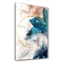 Autres décorations murales - Abstract Blue Leaves | Glass Wall Art - ARTDESIGNA