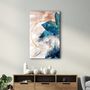 Autres décorations murales - Abstract Blue Leaves | Glass Wall Art - ARTDESIGNA