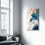 Autres décorations murales - Abstract Blue Leaves | Glass Wall Art - ARTDESIGNA