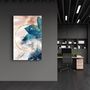 Autres décorations murales - Abstract Blue Leaves | Glass Wall Art - ARTDESIGNA