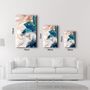 Autres décorations murales - Abstract Blue Leaves | Glass Wall Art - ARTDESIGNA