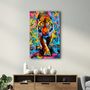 Autres décorations murales - Abstract Colorful Tiger | Glass Wall Art - ARTDESIGNA