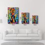 Autres décorations murales - Abstract Colorful Tiger | Glass Wall Art - ARTDESIGNA