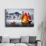Autres décorations murales - Abstract Colorful Boat | Glass Wall Art - ARTDESIGNA