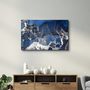 Other wall decoration - Dark Blue Wave Pattern V4 | Glass Wall Art - ARTDESIGNA