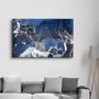 Other wall decoration - Dark Blue Wave Pattern V4 | Glass Wall Art - ARTDESIGNA