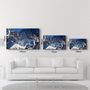 Other wall decoration - Dark Blue Wave Pattern V4 | Glass Wall Art - ARTDESIGNA