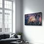 Autres décorations murales - Orange and Blue Wave Pattern | Glass Wall Art - ARTDESIGNA