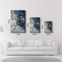 Other wall decoration - Blue Wave Pattern | Glass Wall Art - ARTDESIGNA