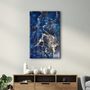 Other wall decoration - Dark Blue Wave Pattern | Glass Wall Art - ARTDESIGNA