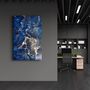 Other wall decoration - Dark Blue Wave Pattern | Glass Wall Art - ARTDESIGNA