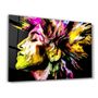 Autres décorations murales - Abstract Colorful Woman Portrait V2 1 | Glass Wall Art - ARTDESIGNA