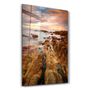 Autres décorations murales - Golden Rocks and Sunset | Glass Wall Art - ARTDESIGNA
