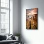 Autres décorations murales - Golden Rocks and Sunset | Glass Wall Art - ARTDESIGNA