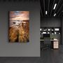 Autres décorations murales - Golden Rocks and Sunset | Glass Wall Art - ARTDESIGNA