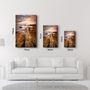 Autres décorations murales - Golden Rocks and Sunset | Glass Wall Art - ARTDESIGNA