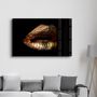 Other wall decoration - Golden Lips | Glass Wall Art - ARTDESIGNA