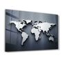 Autres décorations murales - Metallic Blue World Map | Glass Wall Art - ARTDESIGNA
