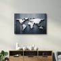 Autres décorations murales - Metallic Blue World Map | Glass Wall Art - ARTDESIGNA