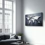 Autres décorations murales - Metallic Blue World Map | Glass Wall Art - ARTDESIGNA