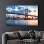 Autres décorations murales - Sunset With Brooklyn Bridge | Glass Wall Art - ARTDESIGNA
