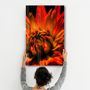 Other wall decoration - Orange Daisy | Glass Wall Art - ARTDESIGNA
