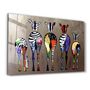 Other wall decoration - Colorful Zebra Family | Glass Wall Art - ARTDESIGNA