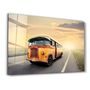 Other wall decoration - The Vintage Bus With Sunset | Glass Wall Art - ARTDESIGNA