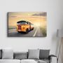 Other wall decoration - The Vintage Bus With Sunset | Glass Wall Art - ARTDESIGNA