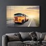 Other wall decoration - The Vintage Bus With Sunset | Glass Wall Art - ARTDESIGNA
