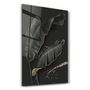 Autres décorations murales - Black and Gold Feather | Glass Wall Art - ARTDESIGNA