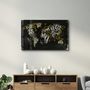 Autres décorations murales - World Map With Yellow Lines | Glass Wall Art - ARTDESIGNA