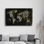 Autres décorations murales - World Map With Yellow Lines | Glass Wall Art - ARTDESIGNA