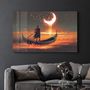 Autres décorations murales - Rowing The Boat Into A Fantasy World | Glass Wall Art - ARTDESIGNA