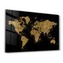 Autres décorations murales - World Map In Golden | Glass Wall Art - ARTDESIGNA