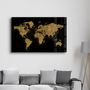 Autres décorations murales - World Map In Golden | Glass Wall Art - ARTDESIGNA