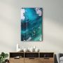 Autres décorations murales - Bird's Eye In Blue | Glass Wall Art - ARTDESIGNA