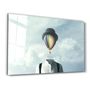 Autres décorations murales - Man With Hot Air Balloon Head | Glass Wall Art - ARTDESIGNA