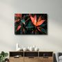 Autres décorations murales - Red And Green Leafs | Glass Wall Art - ARTDESIGNA