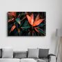 Autres décorations murales - Red And Green Leafs | Glass Wall Art - ARTDESIGNA