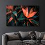 Autres décorations murales - Red And Green Leafs | Glass Wall Art - ARTDESIGNA