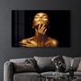 Other wall decoration - Beauty Woman With Golden Skin | Glass Wall Art - ARTDESIGNA